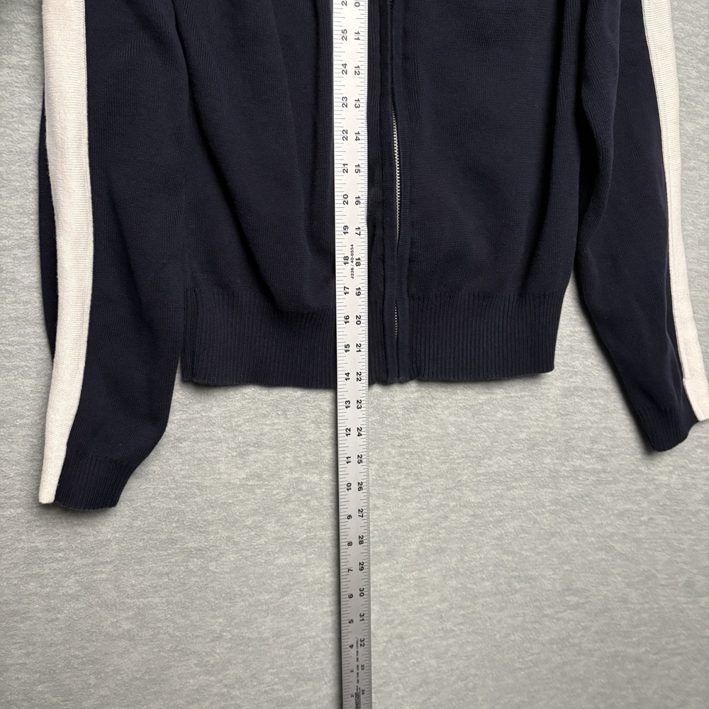 Vintage Nautica Jeans Navy Embroidered Spellout Knit Zip Up Track Men Medium - Picture 5 of 8